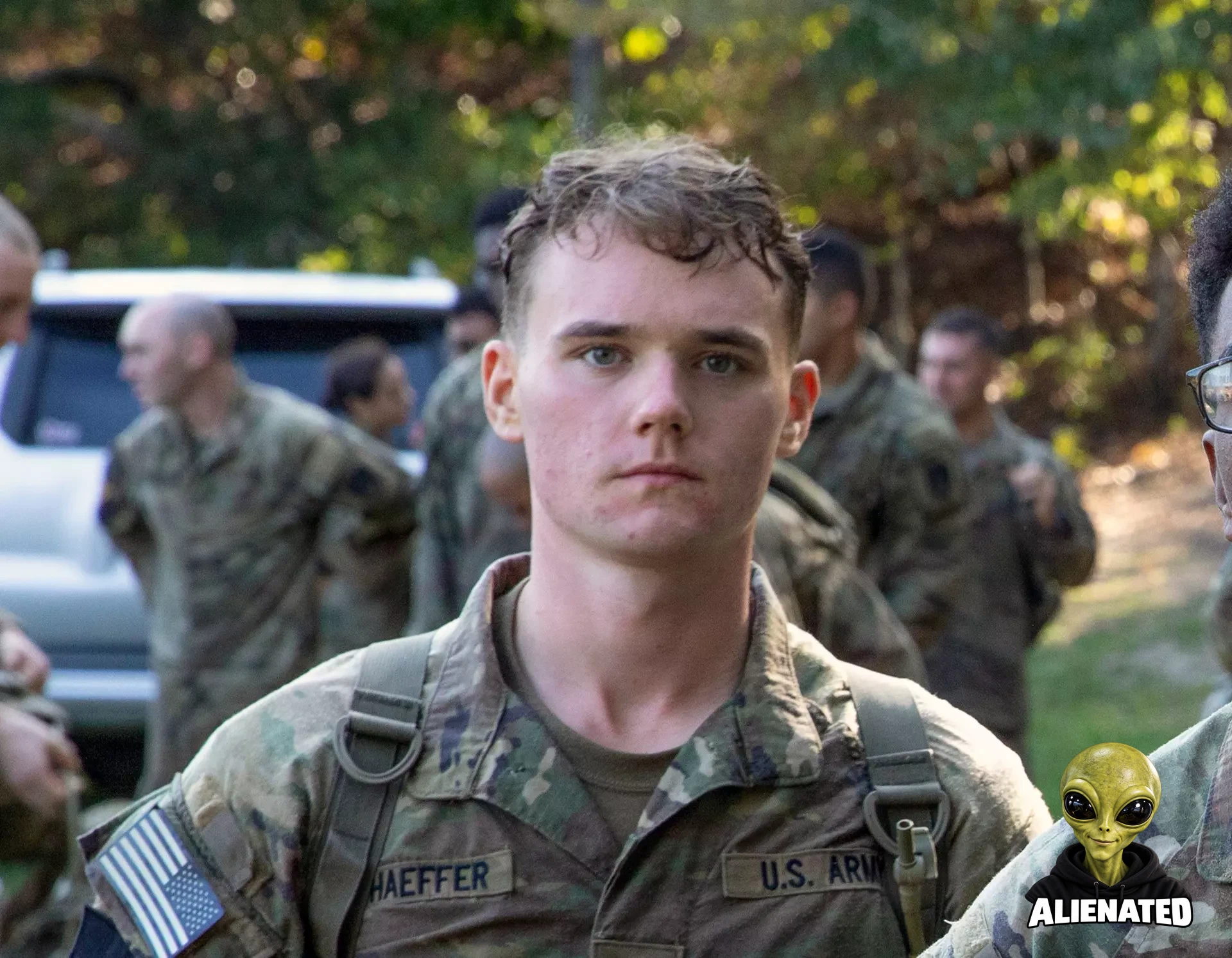 From left, U.S. Army Spc. William Schaeffer, assigned to the U.S. Army Special Operations Command, Pfc. Cleopheus Lane, assigned to U.S. Army Europe and Africa Command, and Spc. Macguire Klemick, assigned to U.S. Army Pacific Command, walk to the starting point of the combat water survival relay race at Victory Pond during the 2026 U.S. Army Best Squad Competition at Fort Benning, Georgia, Sept. 16, 2026. The Best Squad Competition showcases the discipline, training, and global reach that make o