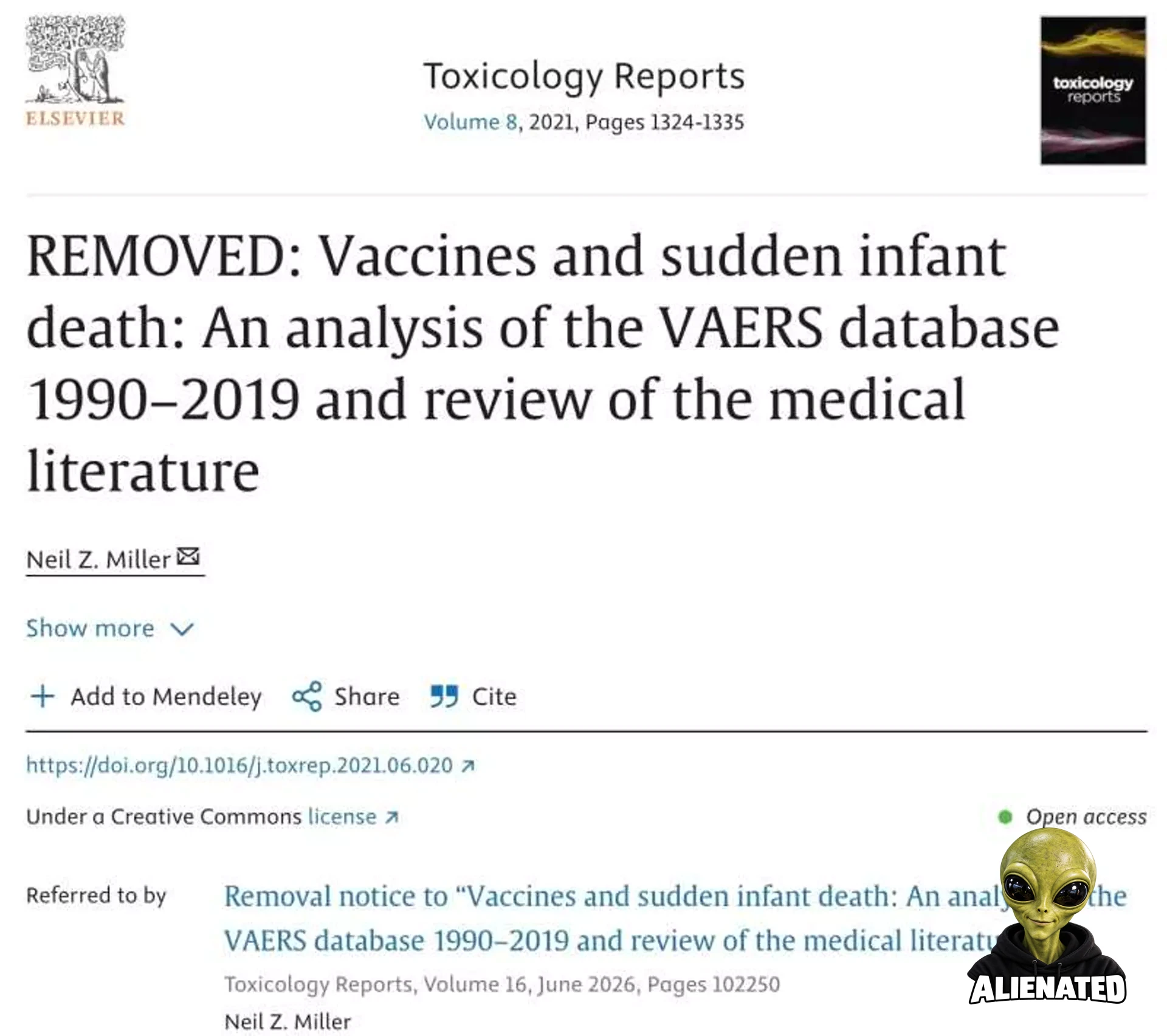 Retraction of SIDS Paper Based on VAERS Analysis Five Years after Publication