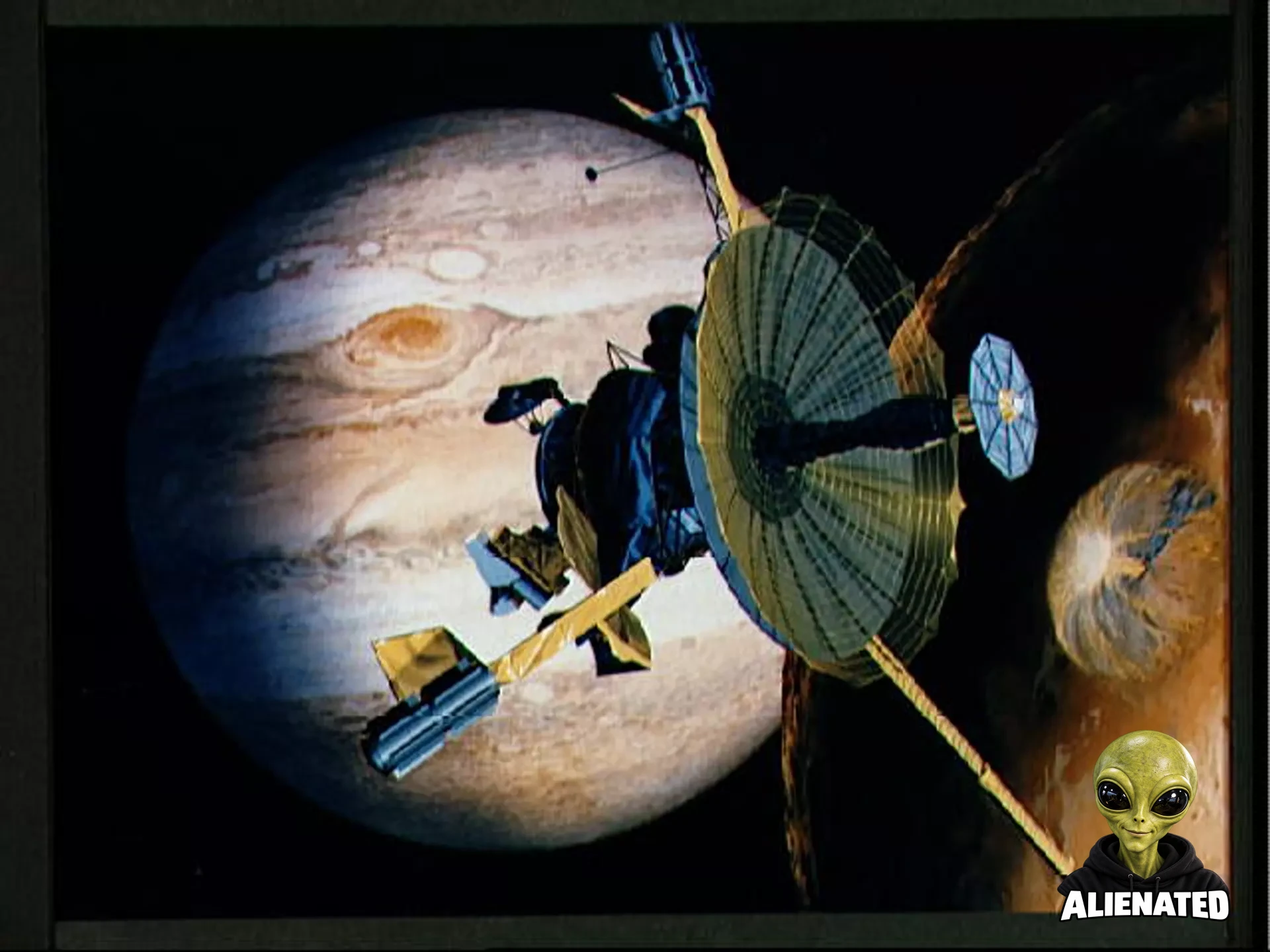 An artist's conception of the Galileo spacecraft, which was launched in 1989 for a mission to Jupiter.